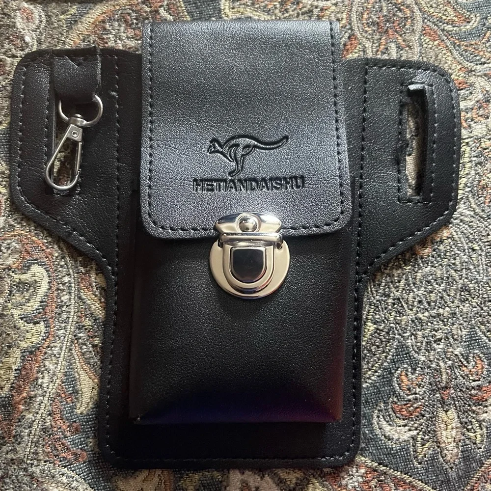 New PU Leather Belt Phone Pouch Fits Phones 6.69 Inches Or Smaller